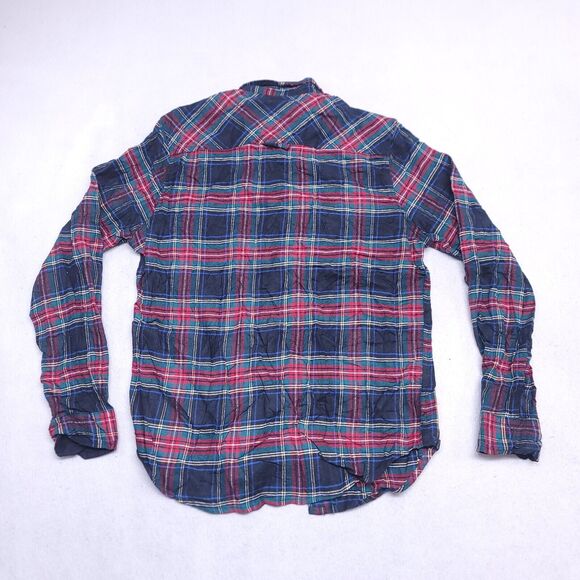Montfort Tartan Flannel Casual Button Up Shirt Mens Size Medium M Black Red - Picture 10 of 10